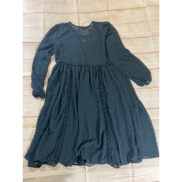 Matilda Jane Women's Black Long Sleeve Charlie Swiss Dot Dress - Medium - Picture 13 of 13